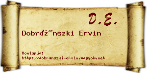Dobránszki Ervin névjegykártya