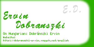 ervin dobranszki business card
